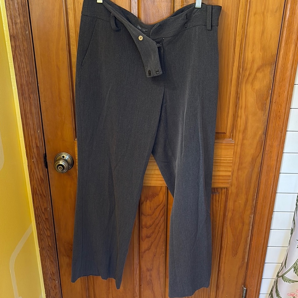 Gray Dress Pants with Straight-Leg Silhouette